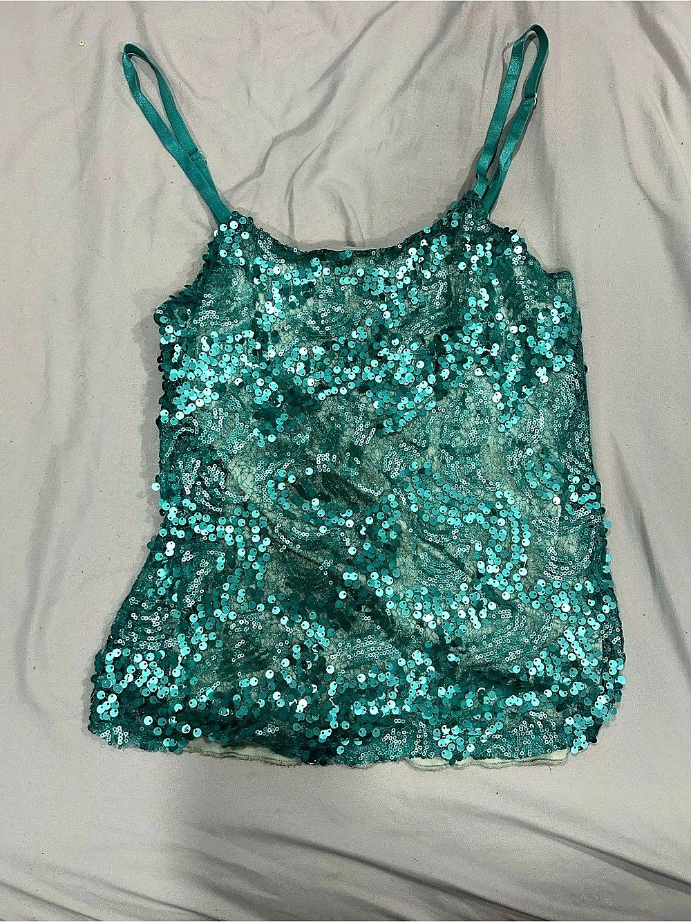 Studio Y Sequin Camisole in Aqua